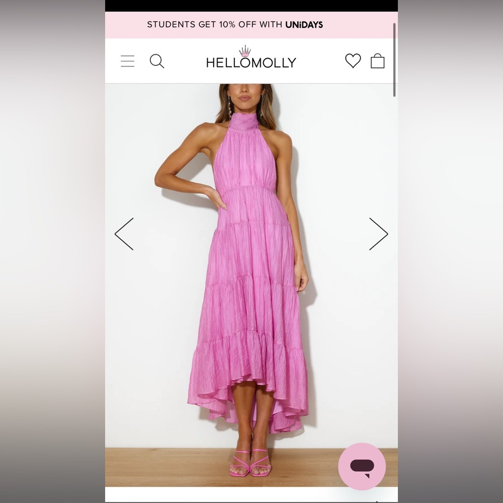 Hello Molly Entrance is Yours High Neck Pink Dress Maxi Dress Medium 6/8